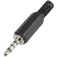 TRU COMPONENTS 595196 Jackplug 3,5 mm Stekker, recht Aantal polen: 4 Stereo Zwart 1 stuk(s)