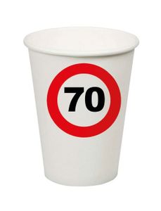 Bekers Verkeersbord 70 Jaar - 8 Stuks