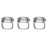 Bormioli Rocco Weckpot - 3x - 500 ml - met rubberen ring - inmaakpot - beugelsluiting