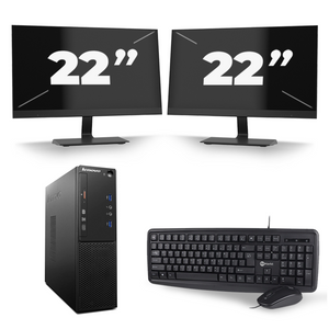 Lenovo S510 SFF - Intel Core i3-6e Generatie - 8GB RAM - 256GB SSD - Windows 11 + 2x 22 inch Monitor