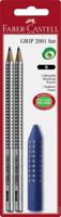 Faber Castell fc-185297 potlood grip 2001 2 stuks met gum Faber Castell fc-185297 potlood grip 2001 2 stuks met gum