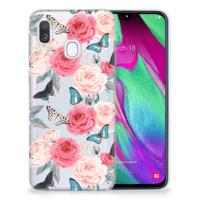 Samsung Galaxy A40 | TPU Case | Butterfly Roses