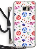 Bloemetjes: Samsung Galaxy S7 Edge Transparant Hoesje met koord