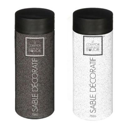 Gekleurd decoratie zand zwart en wit 750 gram Gekleurd decoratie zand zwart en wit 750 gram