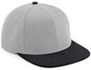 Beechfield CB661 Original Flat Peak 6 Panel Snapback Cap - Grey/Black - One Size