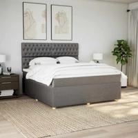 Boxspring met matras stof taupe 180x200 cm
