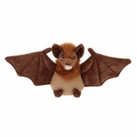 Keel Toys pluche vleermuis knuffeldier - bruin - vliegend - 15 cm - thumbnail
