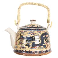HAES DECO - Chinese Theepot - Porselein - Chinese Draak - Theepot 800 ml - Traditioneel Theeservies, Theekan - thumbnail