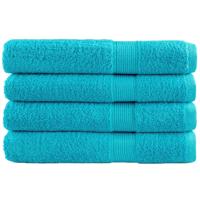 VidaXL Handdoeken solund 4 st 600 g/m² 100x200 cm turquoise