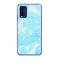 Waterverf blauw: Xiaomi Redmi 9T Transparant Hoesje