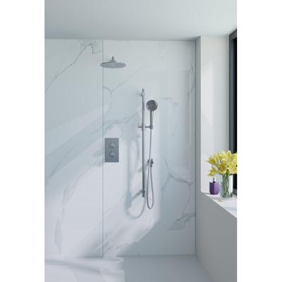 Fortifura Calvi Inbouw Regendoucheset - thermostatisch - wandarm - glijstang - 25cm hoofddouche - ronde handdouche - gladde doucheslang - chroom SW496814/SW542643/SW706209/SW720552/SW720559/SW721