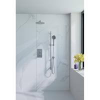 Fortifura Calvi Inbouw Regendoucheset - thermostatisch - wandarm - glijstang - 25cm hoofddouche - ronde handdouche - gladde doucheslang - chroom SW496814/SW542643/SW706209/SW720552/SW720559/SW721