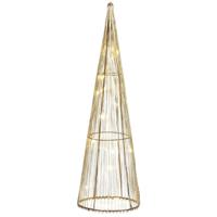 Mica Decorations LED kegel - kerstboom lamp - goud - polyester/metaal - H40 cm