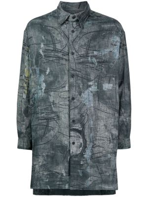Yohji Yamamoto chemise O-ASakura à manches longues - Vert