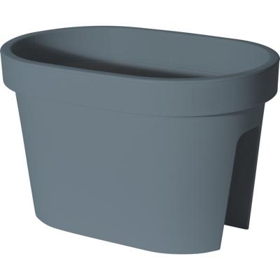 Balkon plantenpot/bloempot - blauw - 40 x 25 cm - ovaal - kunststof