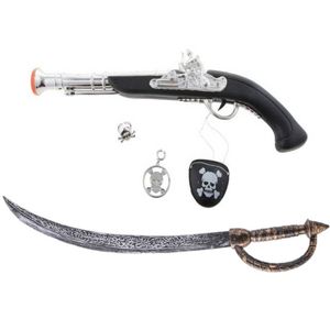 Verkleed speelgoed Piraten zwaard en pistool met ooglapje - Verkleedattributen
