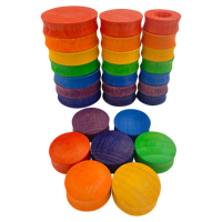 Papoose Toys Papoose Toys Mini Rainbow Rounds/28pc