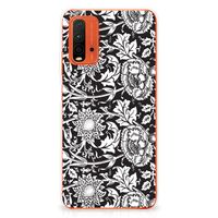 Xiaomi Poco M3 TPU Case Black Flowers - thumbnail