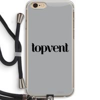 Topvent Grijs Zwart: iPhone 6 PLUS / 6S PLUS Transparant Hoesje met koord