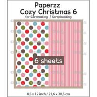 Crealies • paperzz 6x cozy christmas vel 6: stippen + rose gestreept
