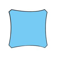 Velleman Schaduwdoek Vierkant 3,6x3,6 Hemelsblauw met Bevestigingsset - thumbnail