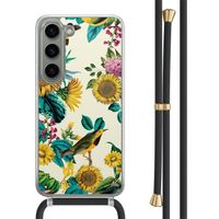 Samsung Galaxy S23 hoesje met zwart koord - Sunflowers