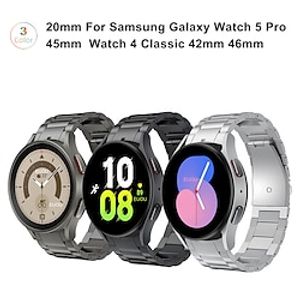 Horlogeband voor Samsung Galaxy Watch 7/6/5/4 40/44mm, Watch 5 Pro 45mm, Watch 6 Classic 43/47mm, Watch 4 Classic 42/46mm Roestvrij staal Vervanging Band Verstelbaar Ademend Schokbestendig Polsbandje Lightinthebox