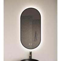 Badkamerspiegel Aura | 40x100 cm | Ovaal | Indirecte LED verlichting | Touch button | Met spiegelverwarming - thumbnail