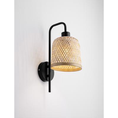Lyora WandlampIntra zwart met bamboe kapje - 9001088