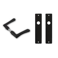 2x paar deurkrukset / deurgarnituur zwart met zwarte vlindermodel deurklinken en deurschilden    -