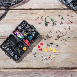 Compacte 187-delige vis-accessoires box