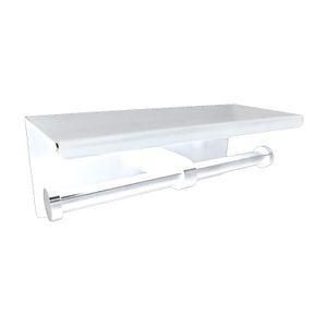 Dubbele Toiletrolhouder met Plateau Boss & Wessing RVS Mat Wit Boss & Wessing