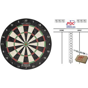 Dartbord Rogue Bristle 45 cm met scorebord met marker en wisser 45x30 cm