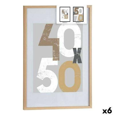 Fotolijsten Gift Decor Natuurlijk polyestyreen Plastic Hout MDF (6 Stuks)