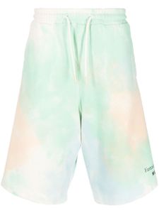 MSGM short tie-dye à logo imprimé - Vert