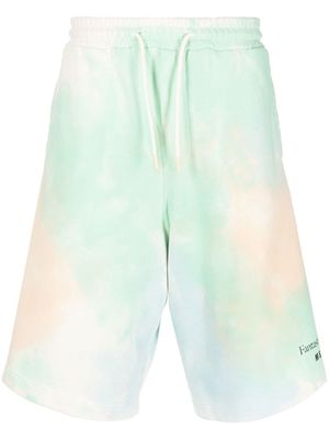 MSGM short tie-dye à logo imprimé - Vert