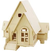 Creativ Company 3d houten constructie set, huis met veranda, afm 22,5x17,5x20,5, 1 stuk