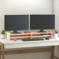 VidaXL Monitorstandaard 100x27x15 cm massief grenenhout - thumbnail