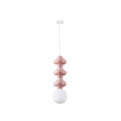 Lyora HanglampClio L roze keramiek met wit glas - 9009121