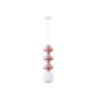 Lyora HanglampClio L roze keramiek met wit glas - 9009121