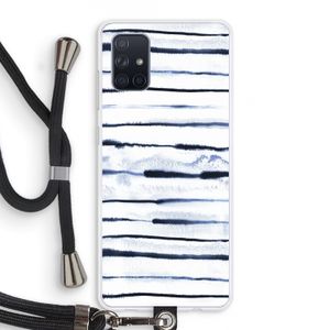 Ink Stripes: Samsung Galaxy A71 Transparant Hoesje met koord