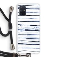 Ink Stripes: Samsung Galaxy A71 Transparant Hoesje met koord