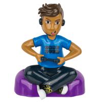 Solar bewegend figuur - Gamer - bewegende armen - blauw - kunststof - 11 cm - thumbnail