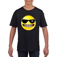 Emoticon t-shirt stoer zwart kinderen XL (158-164)  -