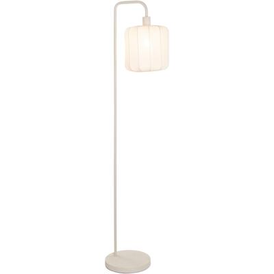 Leen Bakker - Vloerlamp Fenne - Metaal/stof - E27 - 160x37x25 Cm - Polyester/Metaal - Beige