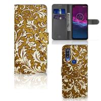Wallet Case Motorola One Action Barok Goud