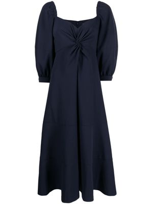 Cinq A Sept robe mi-longue Kristina à manches bouffantes - Bleu