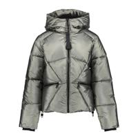 Geisha winter jas meisjes - groen - boxy - metallic