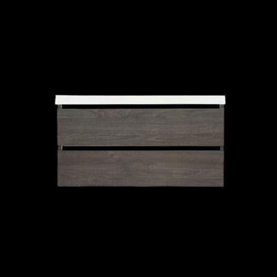 Onderkast Sanilux Trendline Met Greeplijst Mat Zwart 100x47x52 cm Silver Oak Sanilux