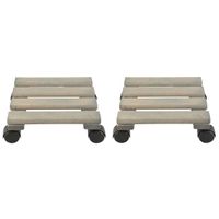 2x Planten trolleys/multirollers vierkant 28 cm